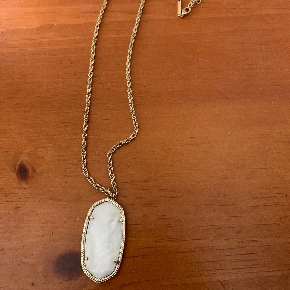 Kendra Scott Reid White Long Pendant Necklace